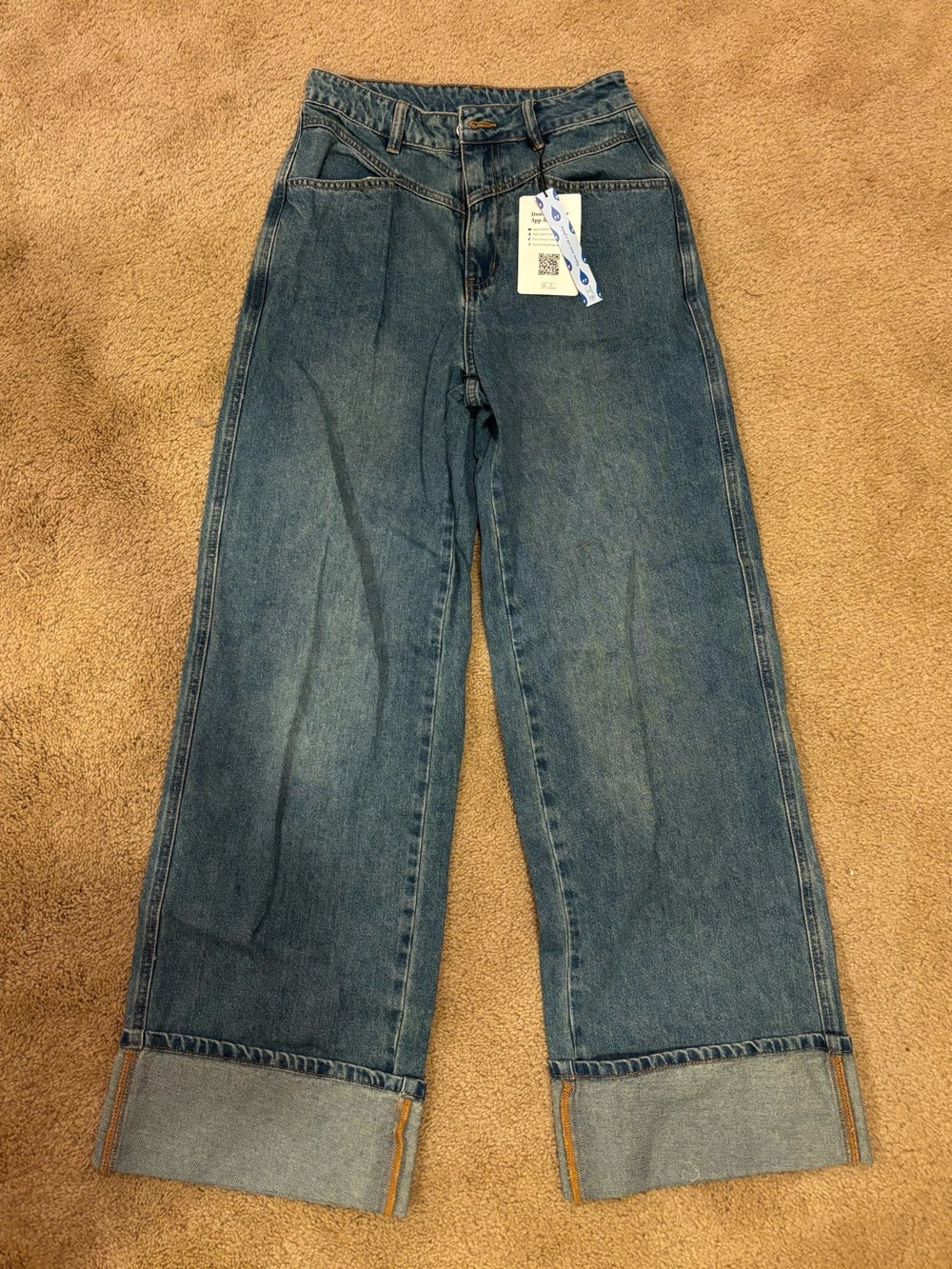 Women's Wide-Leg Blue Denim Jeans